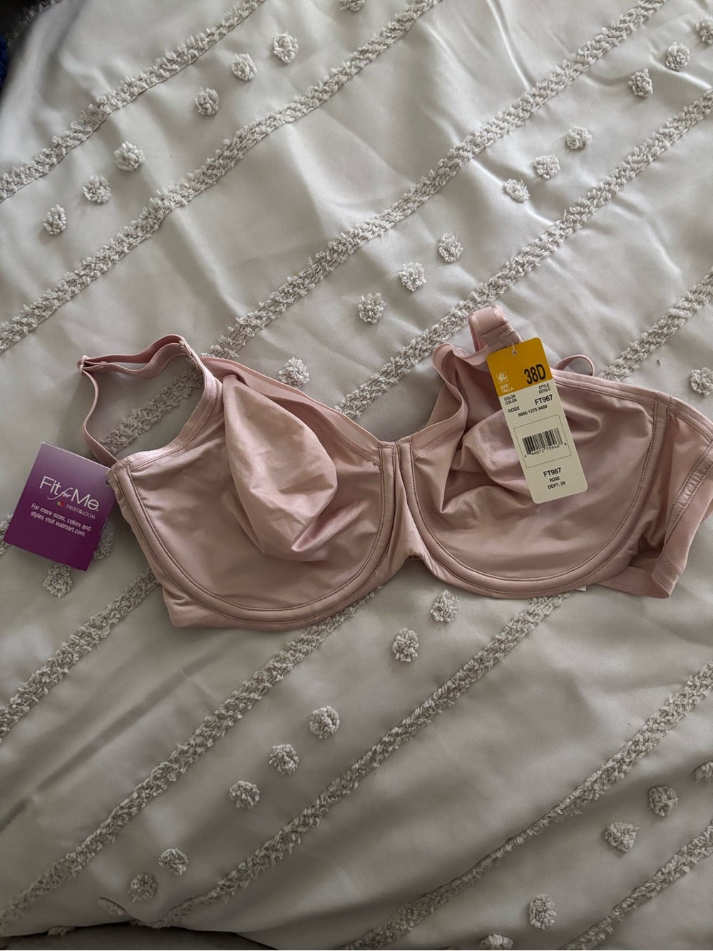 Women's Light Pink Underwire Bra - 38D